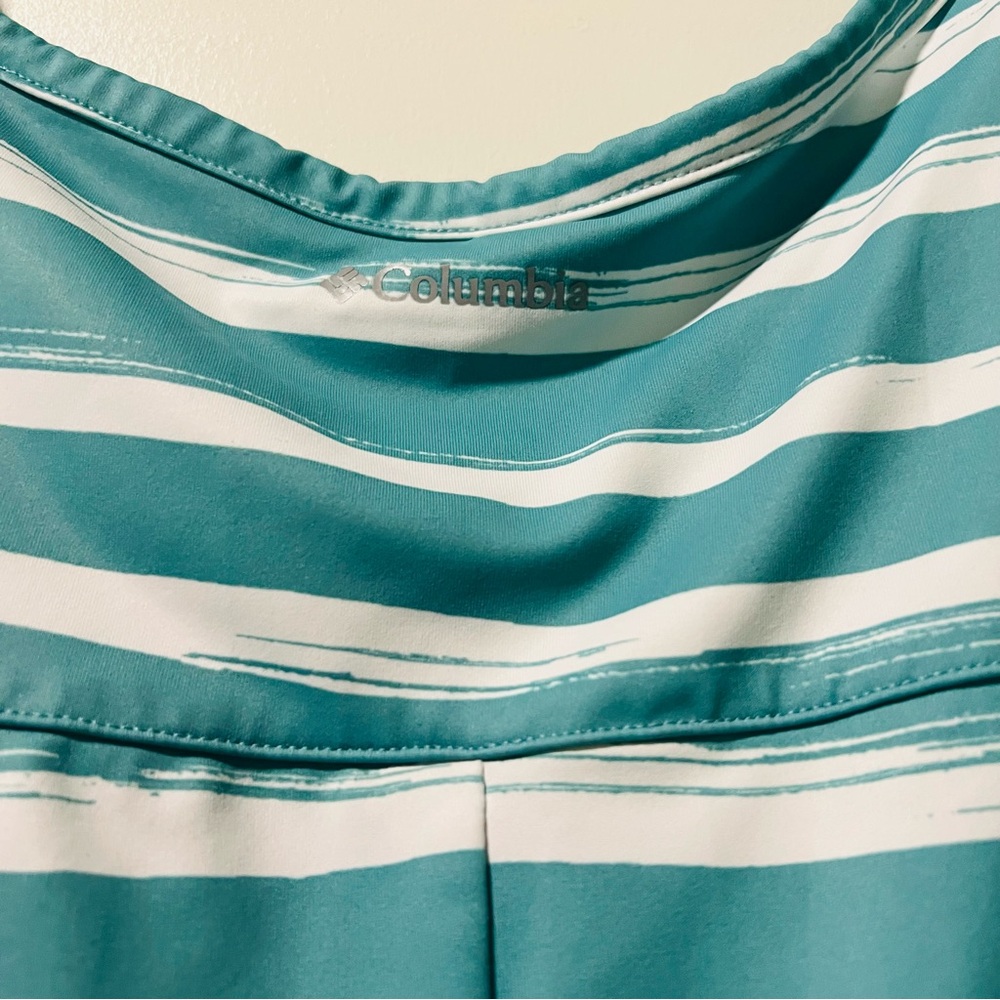 Columbia Women’s Chill River Printed Dress Teal White Stripes Size XXL Pockets - Picture 3 of 8